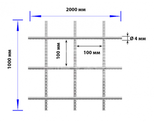 Сетка сварная 100x100x4
